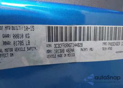 2016 Fiat 500 Easy from USA, damaged, VIN 3C3CFFKRXGT144828